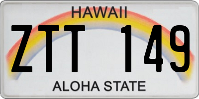 HI license plate ZTT149