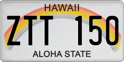 HI license plate ZTT150