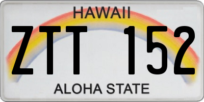 HI license plate ZTT152