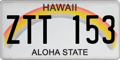 HI license plate ZTT153