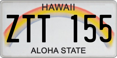 HI license plate ZTT155