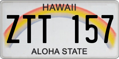 HI license plate ZTT157