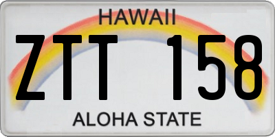 HI license plate ZTT158