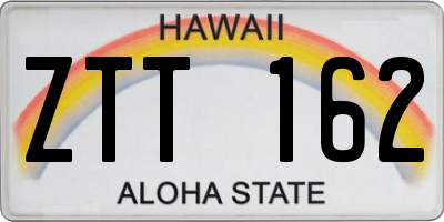 HI license plate ZTT162