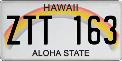 HI license plate ZTT163