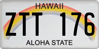 HI license plate ZTT176