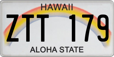 HI license plate ZTT179