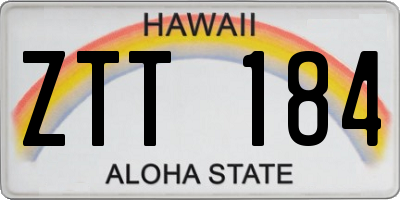 HI license plate ZTT184