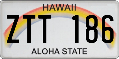 HI license plate ZTT186