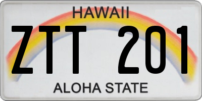 HI license plate ZTT201