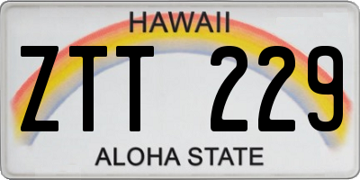 HI license plate ZTT229