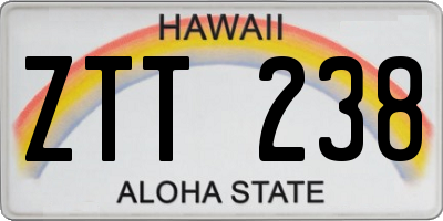 HI license plate ZTT238