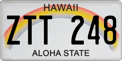 HI license plate ZTT248