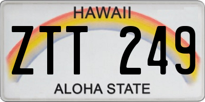 HI license plate ZTT249