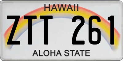 HI license plate ZTT261