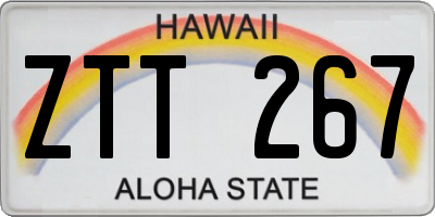 HI license plate ZTT267