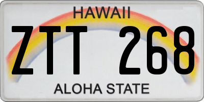 HI license plate ZTT268