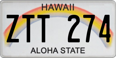 HI license plate ZTT274