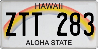 HI license plate ZTT283
