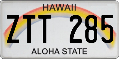 HI license plate ZTT285