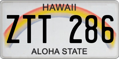 HI license plate ZTT286