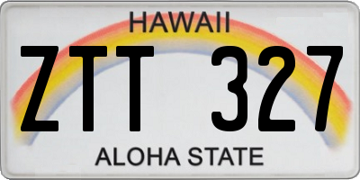 HI license plate ZTT327