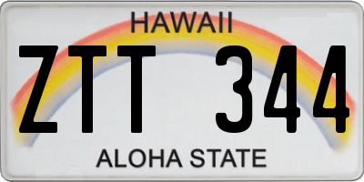 HI license plate ZTT344