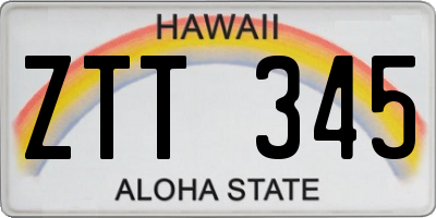 HI license plate ZTT345