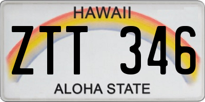 HI license plate ZTT346