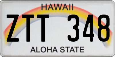 HI license plate ZTT348