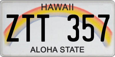 HI license plate ZTT357