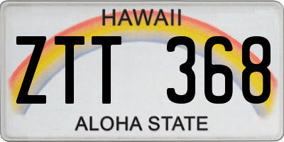 HI license plate ZTT368