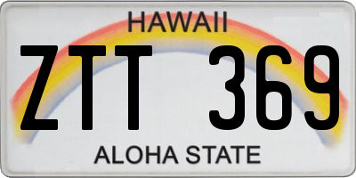 HI license plate ZTT369