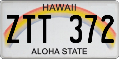 HI license plate ZTT372