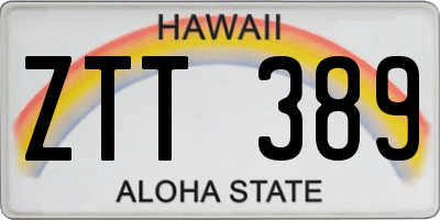 HI license plate ZTT389