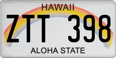 HI license plate ZTT398