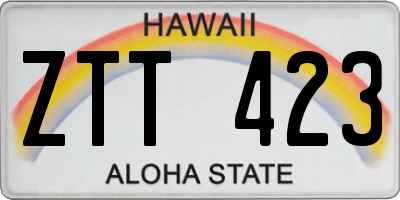HI license plate ZTT423