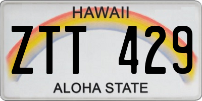 HI license plate ZTT429