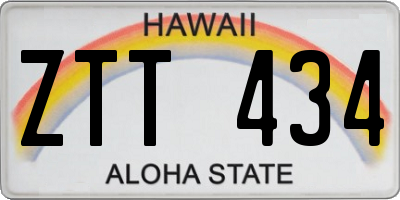 HI license plate ZTT434