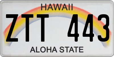 HI license plate ZTT443
