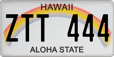 HI license plate ZTT444