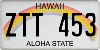 HI license plate ZTT453