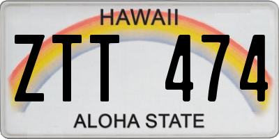 HI license plate ZTT474