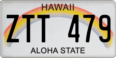 HI license plate ZTT479