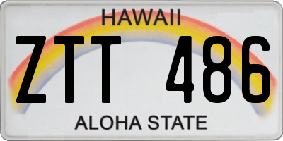 HI license plate ZTT486