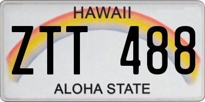 HI license plate ZTT488