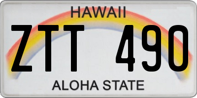 HI license plate ZTT490