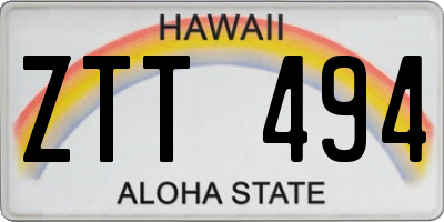 HI license plate ZTT494
