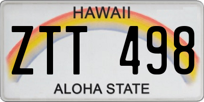 HI license plate ZTT498