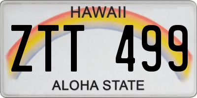 HI license plate ZTT499
